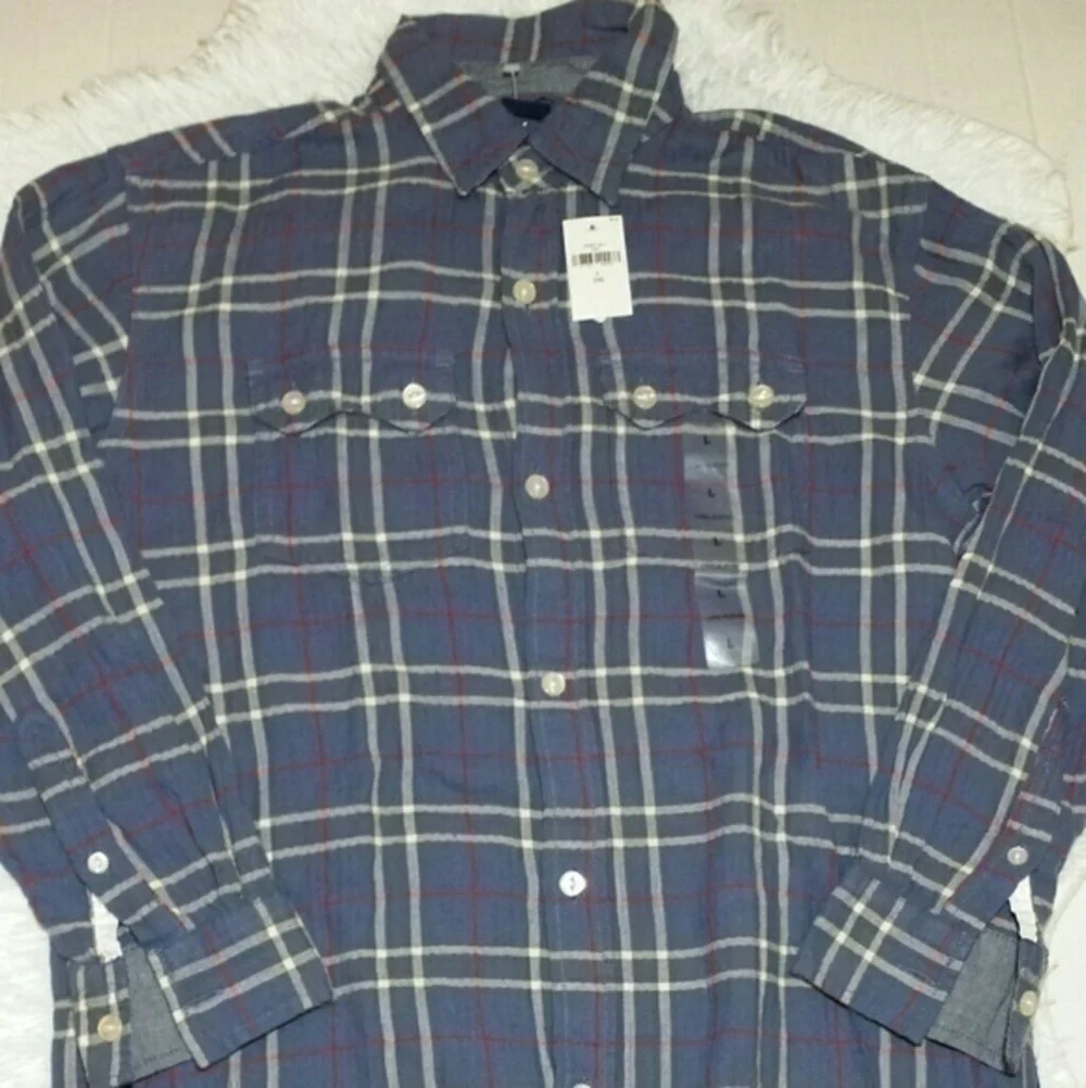 Gap Kids Herringbone Plaid Shirt-Size L